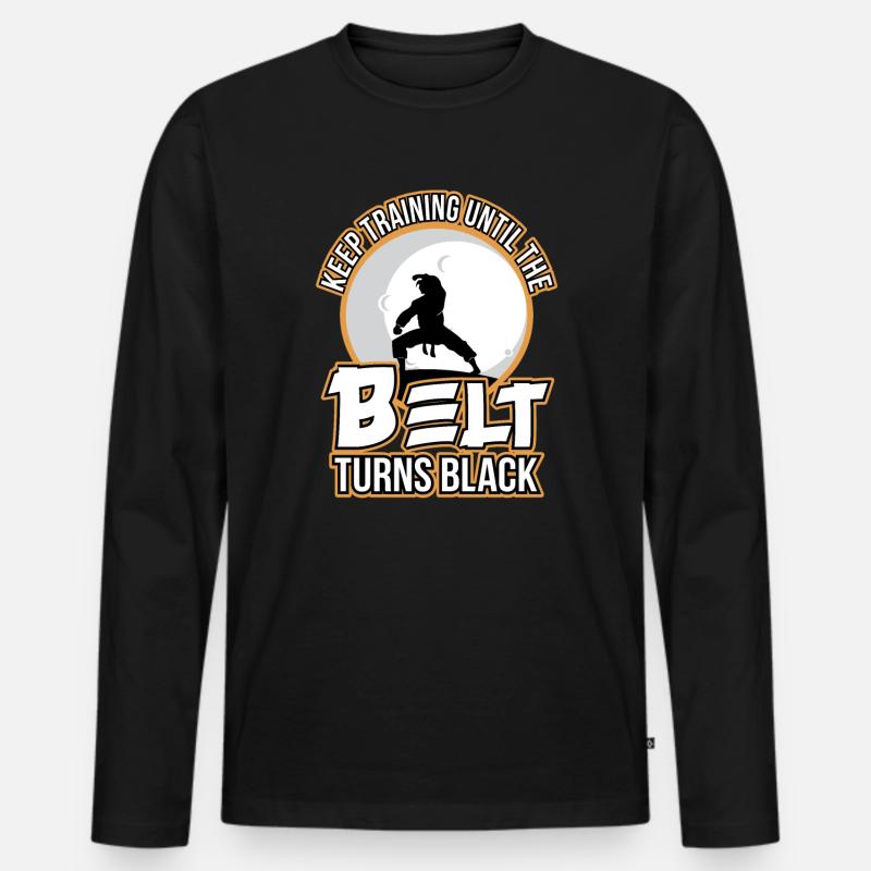 Karate - Männer Premium Bio Langarmshirt - Schwarz