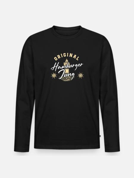 Gift idea Hamburger Jung - Men's Premium Organic Long Sleeve Shirt - black