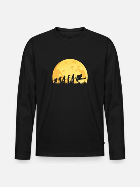 Evolution Guitar Guitar Player Guitarist - Men's Premium Organic Long Sleeve Shirt - black