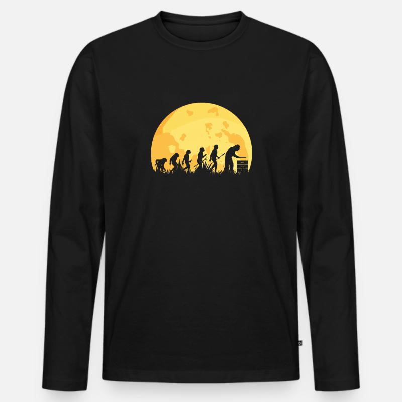 Evolution Imker Bienenzucht - Männer Premium Bio Langarmshirt - Schwarz