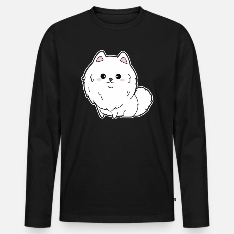 Zwergspitz - Männer Premium Bio Langarmshirt - Schwarz