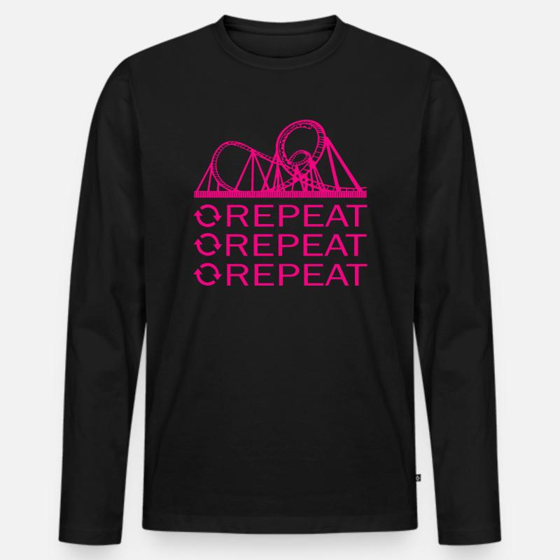 Rollercoaster Achterbahn - Männer Premium Bio Langarmshirt - Schwarz