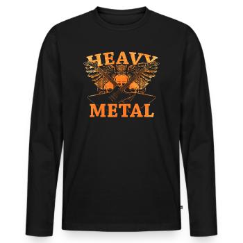 Heavy Metal - T-shirt manches longues Premium bio Homme - noir - Devant - Nico (187cm)