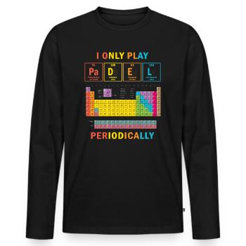 Je ne joue au padel que périodiquement au paddle-tennis - T-shirt manches longues Premium bio Homme - noir - Devant - Nico (187cm)
