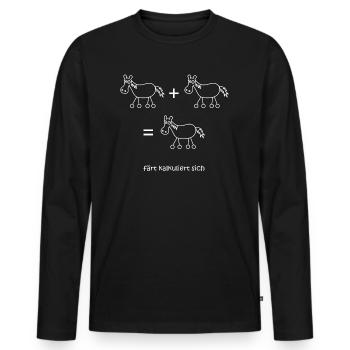 färt kalkuliert sich, Mathematiker, rechnen, Mathe - Männer Premium Bio Langarmshirt - Schwarz - Vorne - Nico (187cm)