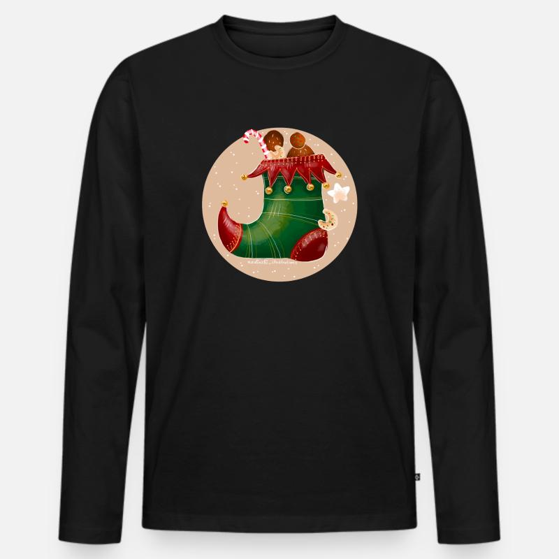 Elf Schuh - Männer Premium Bio Langarmshirt - Schwarz