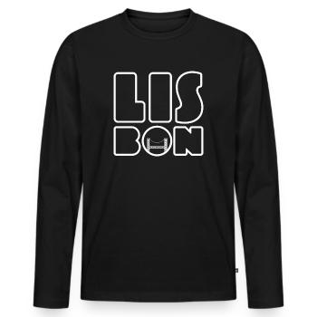Lisbonne Portugal Portugal Souvenir Lisbonne - T-shirt manches longues Premium bio Homme - noir - Devant - Nico (187cm)