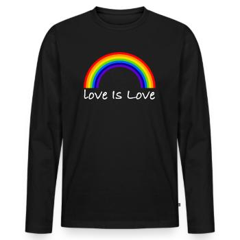 Love is love | gay, gay, lgbtq - Men's Premium Organic Long Sleeve Shirt - black - Front - Nico (187cm)
