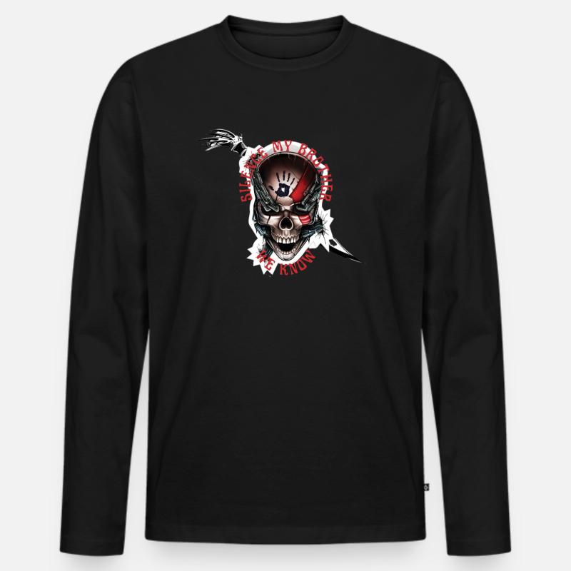 Dunkle Bruderschaft - Männer Premium Bio Langarmshirt - Schwarz