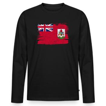 Bermuda Shorts Flag Flag Peace Vintage - T-shirt manches longues Premium bio Homme - noir - Devant - Nico (187cm)