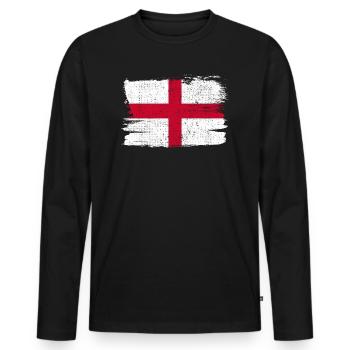 Inghilterra Bandiera Angleterre drapeau paix Vintage - T-shirt manches longues Premium bio Homme - noir - Devant - Nico (187cm)