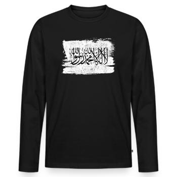 Afghanistan Bandiera drapeau paix Vintage - T-shirt manches longues Premium bio Homme - noir - Devant - Nico (187cm)