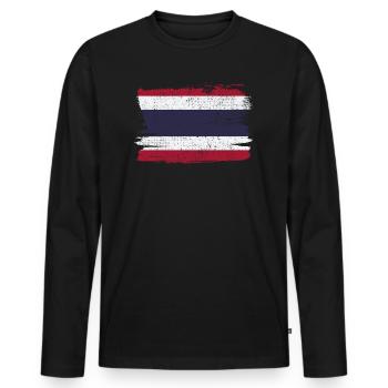Thailand Flag Flag Peace Vintage - Men's Premium Organic Long Sleeve Shirt - black - Front - Nico (187cm)