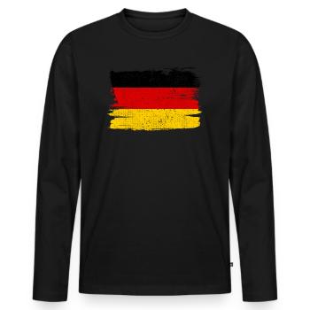 Germany Flag Flag Peace Vintage - Men's Premium Organic Long Sleeve Shirt - black - Front - Nico (187cm)