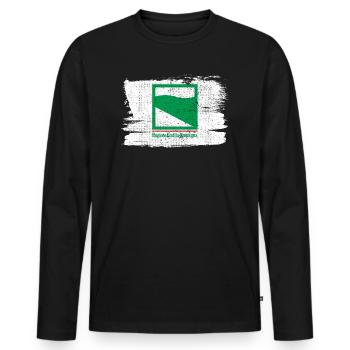 Drapeau de l’Émilie-Romagne Italie drapeau paix Vintage - T-shirt manches longues Premium bio Homme - noir - Devant - Nico (187cm)