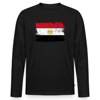 Egypt Flag Flag Peace Vintage - Men's Premium Organic Long Sleeve Shirt - black - Front - Nico (187cm)