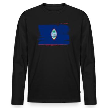 Guam Flagge Flagge Frieden Vintage - Männer Premium Bio Langarmshirt - Schwarz - Vorne - Nico (187cm)