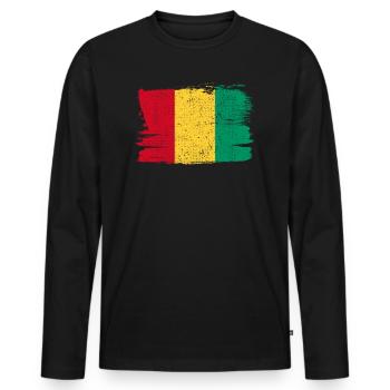 Guinea Flagge Flagge Frieden Vintage - Männer Premium Bio Langarmshirt - Schwarz - Vorne - Nico (187cm)