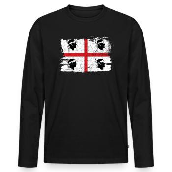 Sardinia Flag Italy Flag Peace Vintage - Men's Premium Organic Long Sleeve Shirt - black - Front - Nico (187cm)
