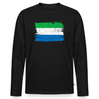 Sierra Leone drapeau drapeau paix Vintage - T-shirt manches longues Premium bio Homme - noir - Devant - Nico (187cm)