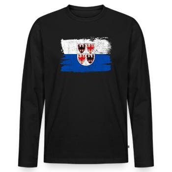 Trentin drapeau Italie drapeau paix Vintage - T-shirt manches longues Premium bio Homme - noir - Devant - Nico (187cm)