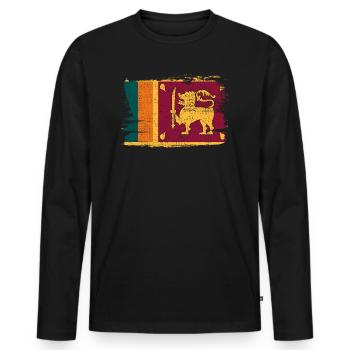 Drapeau du Sri Lanka drapeau paix Vintage - T-shirt manches longues Premium bio Homme - noir - Devant - Nico (187cm)