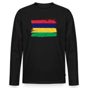 Mauritius Flag Flag Peace Vintage - Men's Premium Organic Long Sleeve Shirt - black - Front - Nico (187cm)
