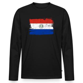 Paraguay Flag Flag Peace Vintage - Men's Premium Organic Long Sleeve Shirt - black - Front - Nico (187cm)
