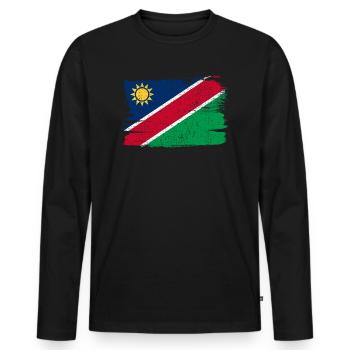 Namibia Flagge Flagge Frieden Vintage - Männer Premium Bio Langarmshirt - Schwarz - Vorne - Nico (187cm)