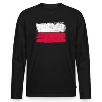 Polen Flagge Flagge Frieden Vintage - Männer Premium Bio Langarmshirt - Schwarz - Vorne - Nico (187cm)
