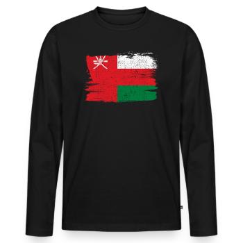 Oman Flag Flag Peace Vintage - Men's Premium Organic Long Sleeve Shirt - black - Front - Nico (187cm)