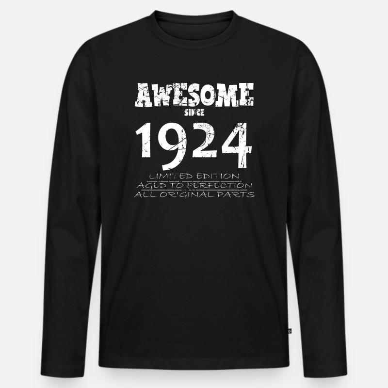 1924 - Legendäres 100-jähriges Jubiläum - Männer Premium Bio Langarmshirt - Schwarz