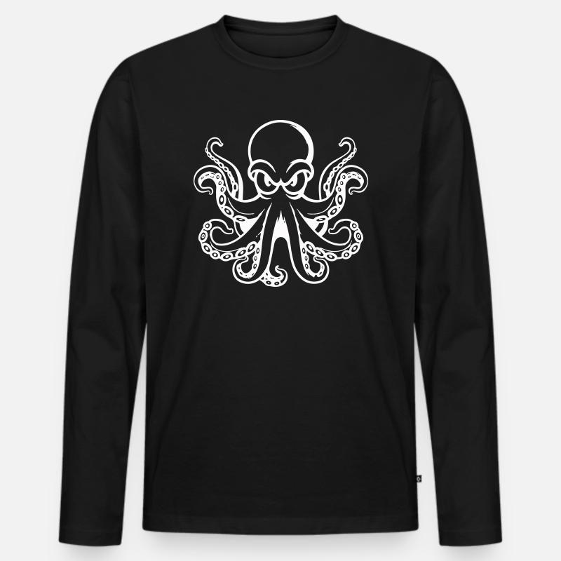 krake octopus - Männer Premium Bio Langarmshirt - Schwarz