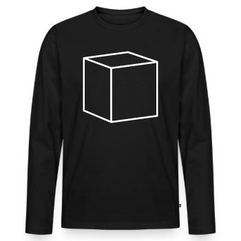 Cube blanc - T-shirt manches longues Premium bio Homme - noir - Devant - Nico (187cm)