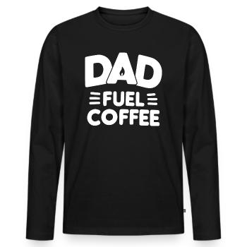 Dad Fuel Coffee - Men's Premium Organic Long Sleeve Shirt - black - Front - Nico (187cm)