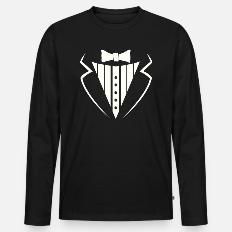 anzug texedo - Männer Premium Bio Langarmshirt - Schwarz
