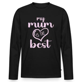 Ma mère est la meilleure - T-shirt manches longues Premium bio Homme - noir - Devant - Nico (187cm)