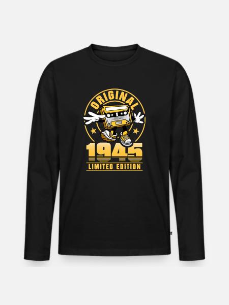 80 Jahre 80. Geburtstag Mann Frau Limited Edition - Premium økologisk langærmet T-shirt til mænd - sort