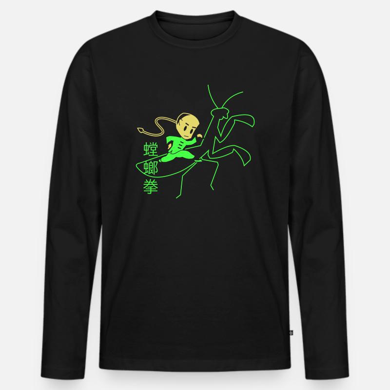 Mantisstyle - Männer Premium Bio Langarmshirt - Schwarz