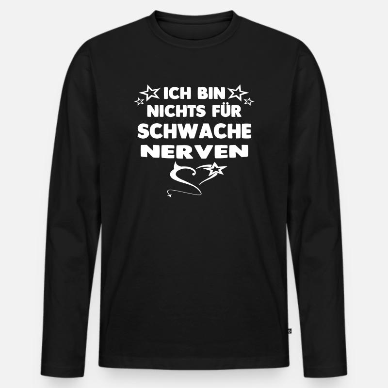 schwache Nerven - Männer Premium Bio Langarmshirt - Schwarz