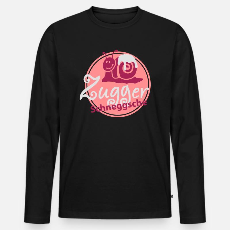 Zugger Schneggsche - Männer Premium Bio Langarmshirt - Schwarz
