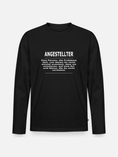 ANGESTELLTER - Männer Premium Bio Langarmshirt - Schwarz