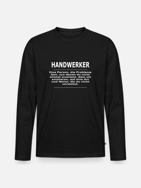 HANDWERKER - Männer Premium Bio Langarmshirt - Schwarz