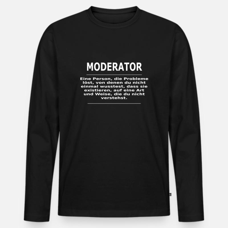 MODERATOR - Männer Premium Bio Langarmshirt - Schwarz