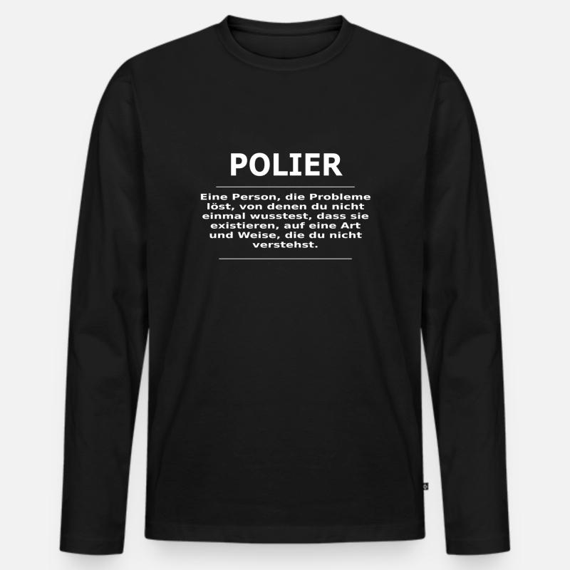 POLIER - Männer Premium Bio Langarmshirt - Schwarz