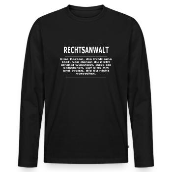 RECHTSANWALT - Männer Premium Bio Langarmshirt - Schwarz - Vorne - Nico (187cm)