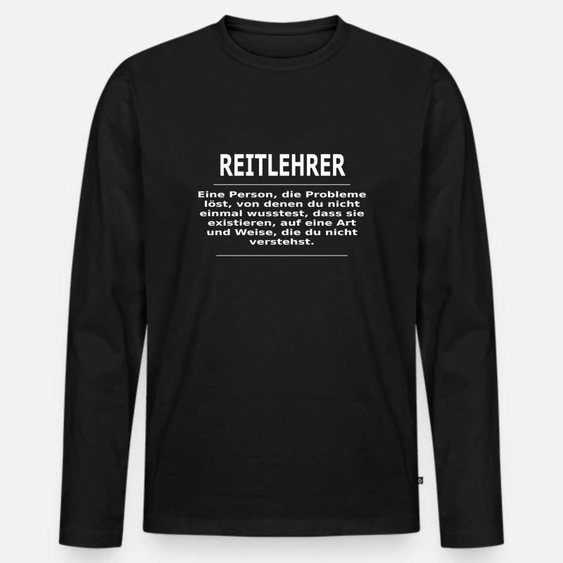 REITLEHRER - Männer Premium Bio Langarmshirt - Schwarz