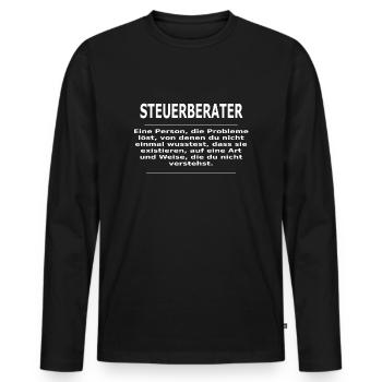 STEUERBERATER - Männer Premium Bio Langarmshirt - Schwarz - Vorne - Nico (187cm)