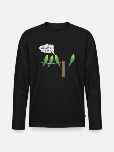 lustiges wlan - Männer Premium Bio Langarmshirt - Schwarz