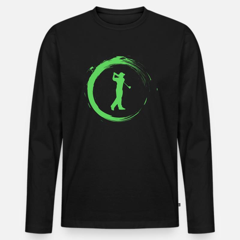 Golf - Männer Premium Bio Langarmshirt - Schwarz